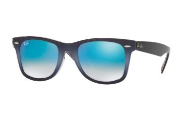 Image of Ray-Ban RB2140F Sunglasses 11984O-52 - Top Grad Grey On Blue Frame, Mirror Gradient Blue Lenses