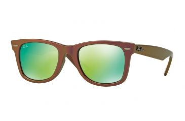 Image of Ray-Ban RB2140F Sunglasses 611019-52 - Metallic Pink Frame, Grey Mirror Green Lenses