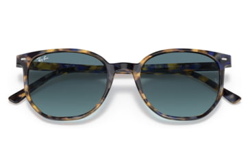 Image of Ray-Ban RB2197 Elliot Sunglasses, Yellow/Blue Havana Frame, Blue Gradient Grey Lens, 50, RB2197-13563M-50
