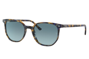 Image of Ray-Ban RB2197 Elliot Sunglasses, Yellow/Blue Havana Frame, Blue Gradient Grey Lens, 50, RB2197-13563M-50