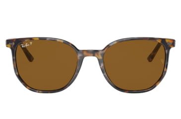 Image of Ray-Ban RB2197F Elliot Sunglasses, Brown/Grey Havana Frame, Brown Lens, Polarized, Asian Fit, 54, RB2197F-135757-54