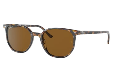 Image of Ray-Ban RB2197F Elliot Sunglasses, Brown/Grey Havana Frame, Brown Lens, Polarized, Asian Fit, 54, RB2197F-135757-54