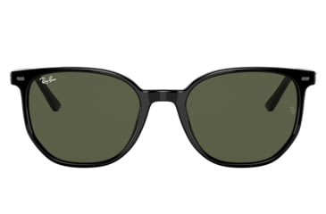 Image of Ray-Ban RB2197F Elliot Sunglasses, Shiny Black Frame, Green Lens, Asian Fit, 54, RB2197F-901-31-54