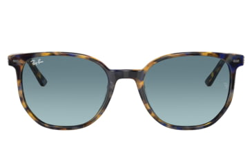 Image of Ray-Ban RB2197F Elliot Sunglasses, Yellow/Blue Havana Frame, Blue Gradient Grey Lens, Asian Fit, 54, RB2197F-13563M-54