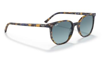 Image of Ray-Ban RB2197F Elliot Sunglasses, Yellow/Blue Havana Frame, Blue Gradient Grey Lens, Asian Fit, 54, RB2197F-13563M-54