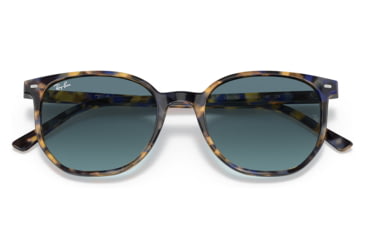 Image of Ray-Ban RB2197F Elliot Sunglasses, Yellow/Blue Havana Frame, Blue Gradient Grey Lens, Asian Fit, 54, RB2197F-13563M-54
