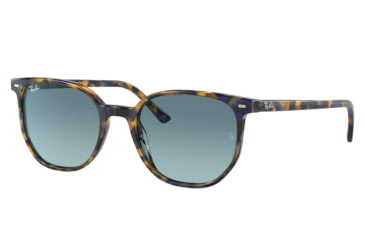Image of Ray-Ban RB2197F Elliot Sunglasses, Yellow/Blue Havana Frame, Blue Gradient Grey Lens, Asian Fit, 54, RB2197F-13563M-54