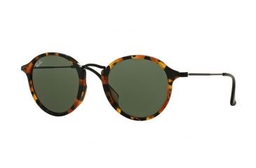 Image of Ray-Ban RB2447F Sunglasses 1157-49 - Spotted Black Havana Frame, Green Lenses