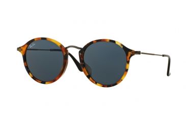 Image of Ray-Ban RB2447F Sunglasses 1158R5-52 - Spotted Blue Havana Frame, Grey Lenses