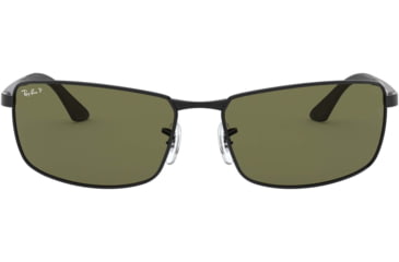 Image of Ray-Ban RB3498 Sunglasses 002/9A-6117 - Black Frame, Green Lenses