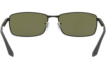 Image of Ray-Ban RB3498 Sunglasses 002/9A-6117 - Black Frame, Green Lenses