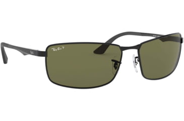 Image of Ray-Ban RB3498 Sunglasses 002/9A-6117 - Black Frame, Green Lenses