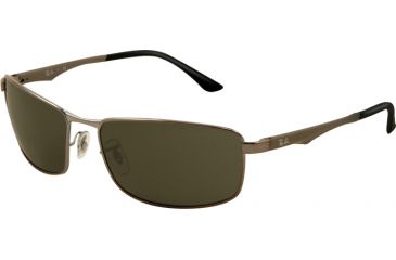 Image of Ray-Ban RB3498 Sunglasses 004/71-6117 - Gunmetal Frame, Green Lenses
