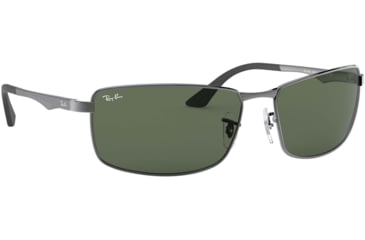 Image of Ray-Ban RB3498 Sunglasses 004/71-6417 - Gunmetal Frame, Green Lenses