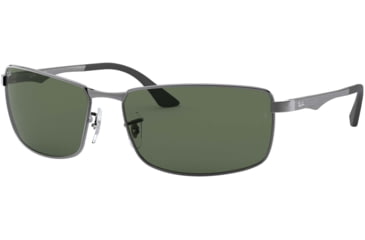Image of Ray-Ban RB3498 Sunglasses 004/71-6417 - Gunmetal Frame, Green Lenses