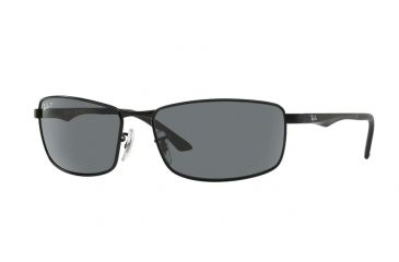 Image of Ray-Ban RB3498 Sunglasses 006/81-61 - Matte Black Frame, Polar Gray Lenses