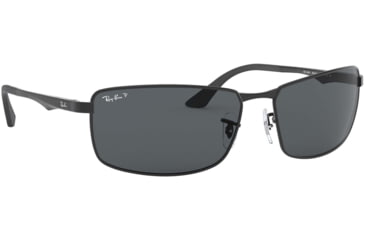 Image of Ray-Ban RB3498 Sunglasses 006/81-64 - Matte Black Frame, Polar Gray Lenses