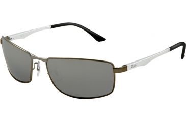 Image of Ray-Ban RB3498 Sunglasses 029/82-6117 - Matte Gunmetal Frame, Polarized Gray Mirror Silver Gradient Lenses
