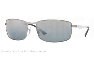 Image of Ray-Ban RB3498 Sunglasses 029/82-6417 - Matte Gunmetal Frame, Polarized Gray Mirror Silver Gradient Lenses