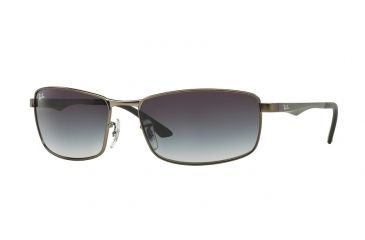 Image of Ray-Ban RB3498 Sunglasses 029/8G-64 - Matte Gunmetal Frame, Grey Gradient Blue Lenses