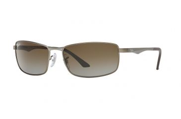 Image of Ray-Ban RB3498 Sunglasses 029/T5-61 - Matte Gunmetal Frame, Grey Gradient Brown Polar Lenses