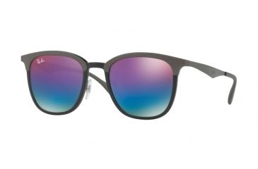 Image of Ray-Ban RB4278 Sunglasses 6284B1-51 - Black/matte Grey Frame, Green Mirror Blue Grad Violet Lenses