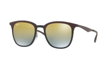 Image of Ray-Ban RB4278 Sunglasses 6285A7-51 - Black/matte Brown Frame, Green Mirror Silver Grad Gold Lenses