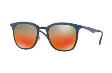 Image of Ray-Ban RB4278 Sunglasses 6286A8-51 - Black/matte Blue Frame, Light Brown Mirror Red Grad Lenses