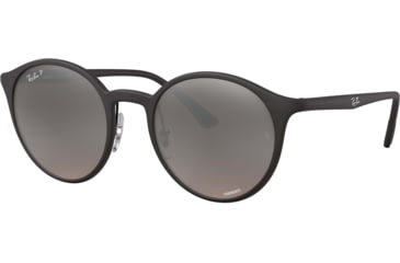 Image of Ray-Ban RB4336 Chromance Sunglasses, Matte Black, Grey Mirror Silver Chromance, 50, RB4336CH-601S5J-50
