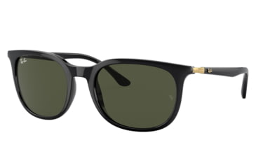 Image of Ray-Ban RB4386F Sunglasses, Black Frame, Green Lens, Asian Fit, 55, RB4386F-601-31-55