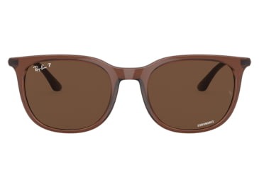 Image of Ray-Ban RB4386F Sunglasses, Transparent Brown Frame, Polarized Brown Lens, Asian Fit, 55, RB4386F-6652AN-55