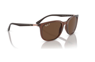 Image of Ray-Ban RB4386F Sunglasses, Transparent Brown Frame, Polarized Brown Lens, Asian Fit, 55, RB4386F-6652AN-55