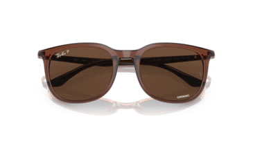 Image of Ray-Ban RB4386F Sunglasses, Transparent Brown Frame, Polarized Brown Lens, Asian Fit, 55, RB4386F-6652AN-55
