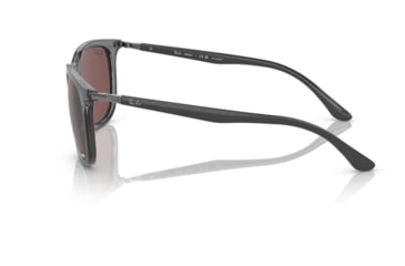 Image of Ray-Ban RB4386F Sunglasses, Transparent Grey Frame, Polarized Dark Violet Lens, Asian Fit, 55, RB4386F-6650AF-55