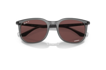 Image of Ray-Ban RB4386F Sunglasses, Transparent Grey Frame, Polarized Dark Violet Lens, Asian Fit, 55, RB4386F-6650AF-55
