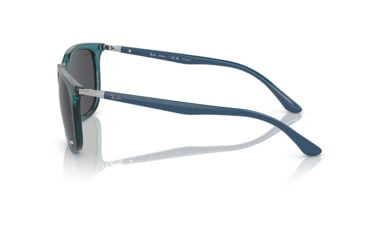Image of Ray-Ban RB4386F Sunglasses, Transparent Turquoise Frame, Polarized Dark Grey Lens, Asian Fit, 55, RB4386F-6651K8-55