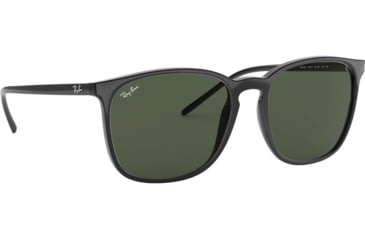 Image of Ray-Ban RB4387 Sunglasses 601/71-56 - Black Frame, Green Lenses