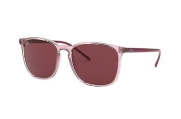 Image of Ray-Ban RB4387 Sunglasses 640075-56 - Transparent Pink Frame, Bordeaux Lenses