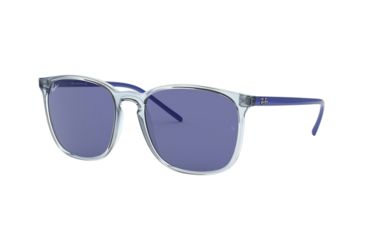 Image of Ray-Ban RB4387 Sunglasses 640176-56 - Trasparent Light Blue Frame, Violet Lenses