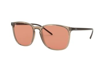Image of Ray-Ban RB4387 Sunglasses 640374-56 - Trasparent Light Brown Frame, Orange Lenses