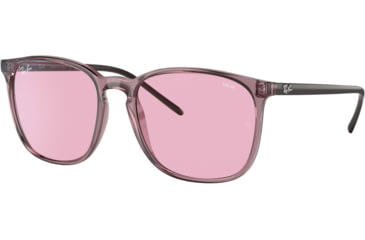 Image of Ray-Ban RB4387 Sunglasses, Evolve Photo Pink to Blue Lenses, Transparent Violet, 56, RB4387-6574Q3-56