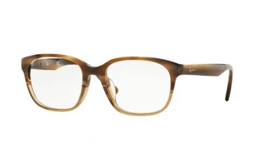 Image of Ray-Ban RX5340F Eyeglass Frames 5542-53 - Brown Horn Grad Trasp Beige Frame