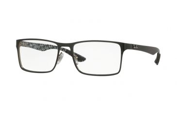 Image of Ray-Ban RX8415 Eyeglass Frames 2861-53 - Top Shiny Black On Silver Frame