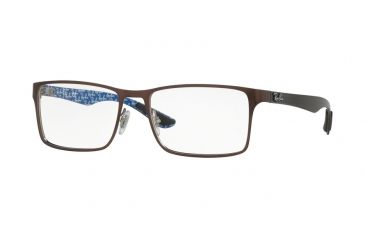 Image of Ray-Ban RX8415 Eyeglass Frames 2862-55 - Top Brusched Brown On Gunmetal Frame