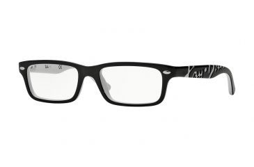 Image of Ray-Ban RY1535 Eyeglass Frames 3579-46 - Top Black On White Frame