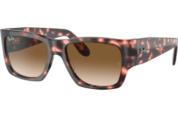 Image of Ray-Ban Wayfarer Nomad RB2187 Sunglasses, Brown Gradient Lenses, Pink Havana, 54, RB2187-133451-54