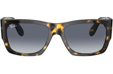 Image of Ray-Ban Wayfarer Nomad RB2187 Sunglasses, Light Blue Gradient Grey Lenses, Yellow Havana, 54, RB2187-133286-54