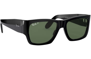 Image of Ray-Ban Wayfarer Nomad RB2187 Sunglasses Polarized, Black, G-15 Green, 54, RB2187-901-58-54