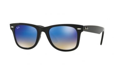 Image of Ray-Ban WAYFARER RB4340 Sunglasses 601/4O-50 - Black Frame, Brown Gradient Brown Mirror Bl Lenses