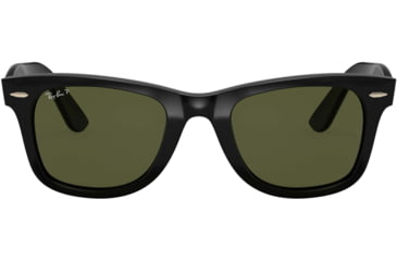Image of Ray-Ban WAYFARER RB4340 Sunglasses 601/58-50 - Black Frame, Green Polarized Lenses